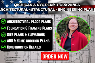 draft city permit drawings, permit approval, architect engineering michigan plan