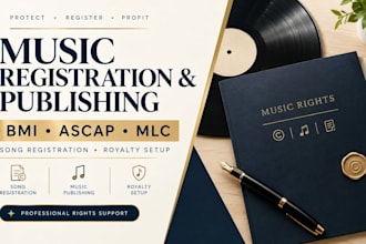 register your music with bmi, ascap, mlc and set up music publishing