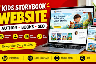 design kids storybook websites, author pages, book showcases and SEO