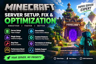 setup, fix and optimize your minecraft server, paper, custom feature, itemsadder