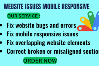 fix website issues mobile responsive bugs layout design navigation problems
