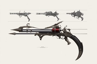 create weapon design and illustration