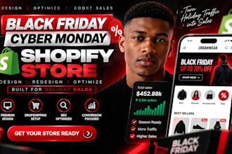 design black friday cyber monday shopify store optimize season shopify web shop