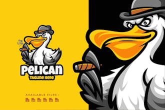design a professional pelican logo for your brand