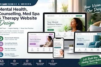 design mental health website, counselling website med spa and therapy website