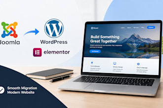 develop update customize migrate joomla website to wordpress website elementor