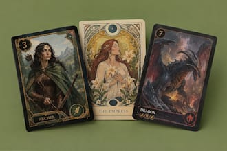 design custom card game, oracle card art nouveau tarot card card deck board game