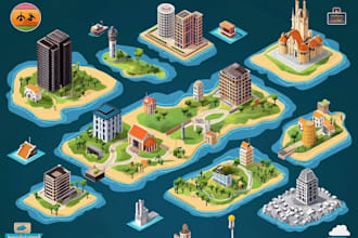 design amazing vector or isometric maps illustration