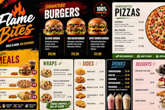 digital menu design digital menu board or animated menu