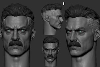 sculpt realistic 3d head model face likeness zbrush bust sculpt stl 3d printing