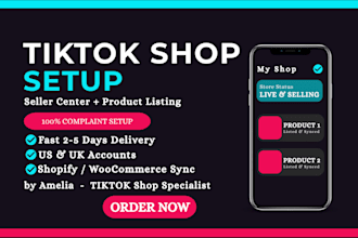 create tiktok shop, setup tiktok seller center and list your products