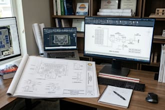 design solar permit plan set, cad drafting, and single line diagram