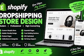 design revamp shopify website, shopify dropshipping store, redesign shopify