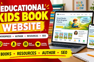 build educational kids book websites, wordpress, author pages and resources
