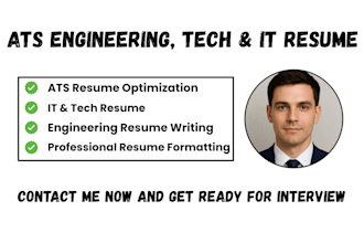 write an ats engineering resume, tech resume, and IT resume that gets interviews