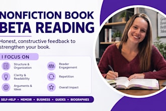 beta read your non fiction book and give an honest constructive feedback