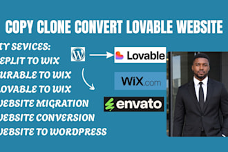 copy clone convert lovable website replit durable website to wix wordpress