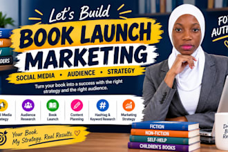 do social media marketing and book launch for authors