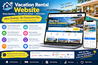 design vacation rental website, direct booking, short term rental airbnb website