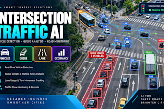 develop road vehicle detection, intersection monitoring, queue analysis traffic