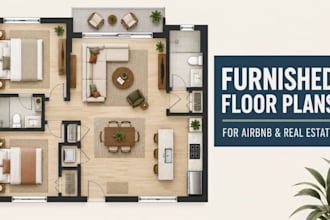 create furnished floor plans for airbnb and real estate property listings