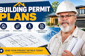 draw architectural civil structural plans for building permit submission