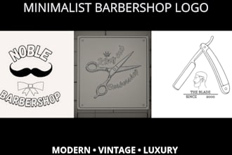design minimalist barbershop logo for your brand