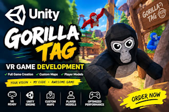 gorilla tag fangame unity vr game gtag fan game player model blender low poly 3d