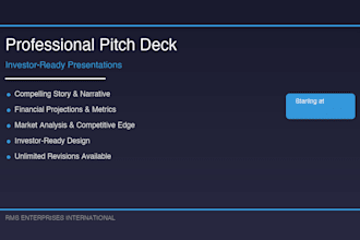 create a professional pitch deck for investors