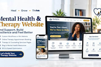 design or redesign a mental health and therapy, psychology, psychiatrist website