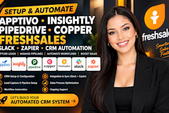 setup apptivo insightly pipedrive copper freshsales slack zapier crm automation