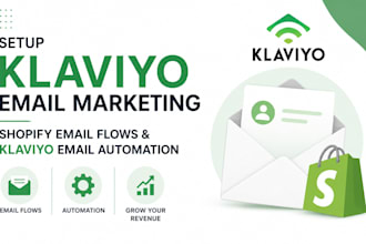 setup klaviyo email marketing, shopify email flows, and klaviyo email automation