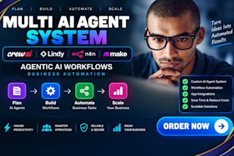 multi ai agent system with crewai agentic ai workflows n8n automation make com