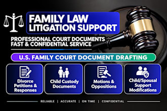 be your family law expert for divorce, custody, support, and court filings