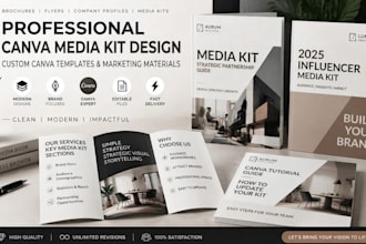 design a canva media kit for influencers and brands