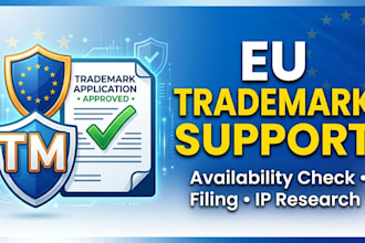 assist with eu trademark availability check, filing and intellectual property