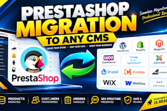 do prestashop migration to any cms, fix prestashop bugs, prestashop product seo