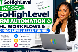 setup gohighlevel CRM automation ghl workflows and go high level sales funnel