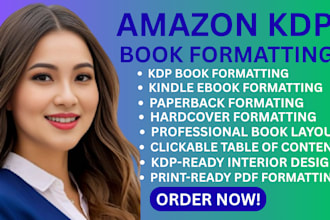 kdp book formatting, ebook formatting and amazon paperback, book layout design