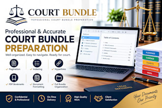 prepare, format, paginate and organize professional court bundles