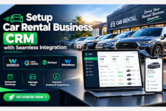 setup car rental business CRM worco rent centric rentsyst wheelbase integration