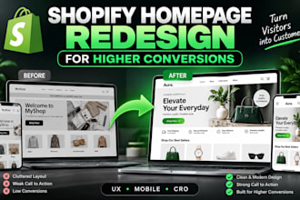 redesign shopify homepage  for higher conversion