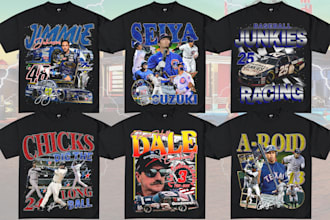 design a unique 90s bootleg style vintage graphic t shirt