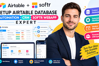 setup airtable database airtable automation airtable crm softr webapp expert