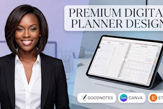 design hyperlinked daily weekly monthly digital planner for goodnotes canva etsy