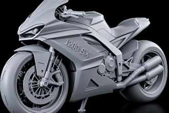 scan to stl model,sport motorcycle,superbike body panel,retopology,3d printing