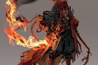 create dark knight and powerful fantasy warrior character concept art