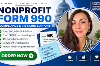 prepare nonprofit form 990 compliance and irs filing support