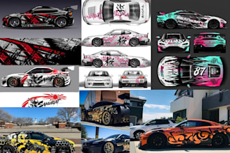 design printable van wrap, car wrap, bike wrap, truck wrap and vehicle design