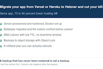 migrate your app from vercel or heroku to hetzner and cut your bill